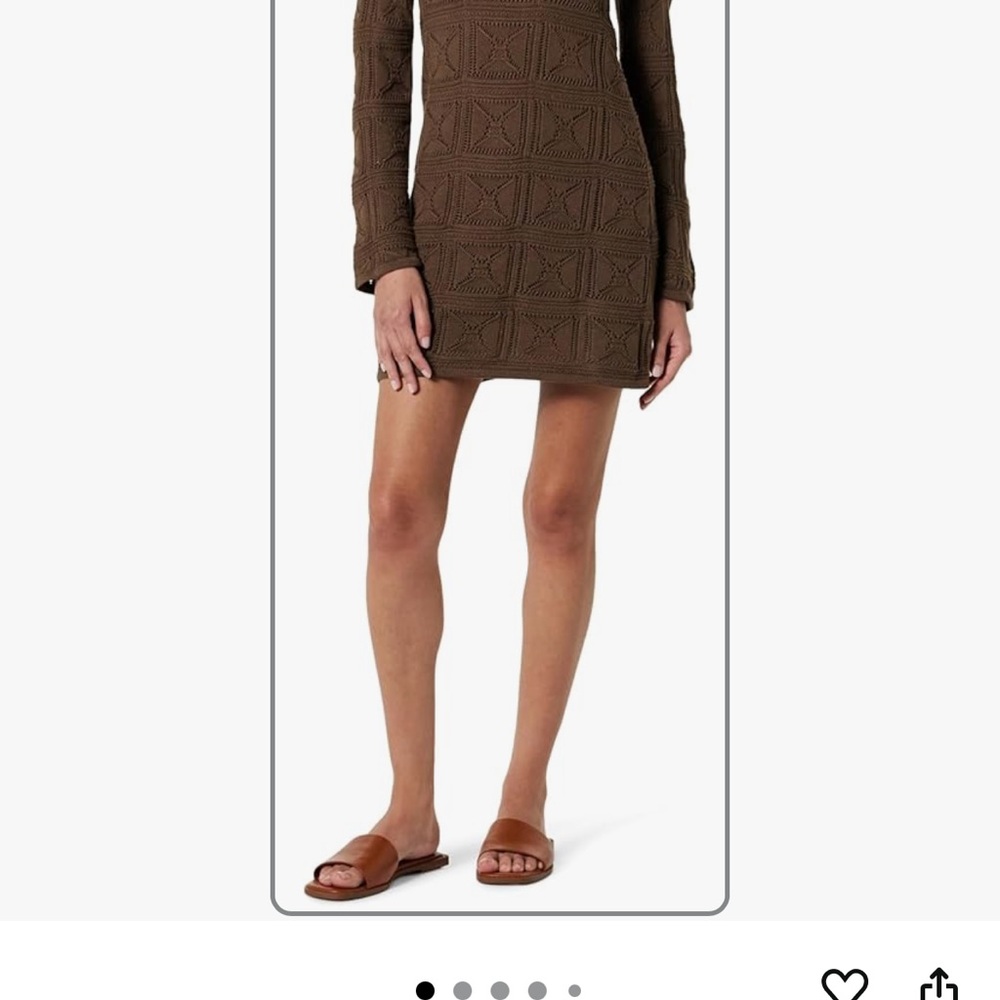 Brown Textured Knit Dress